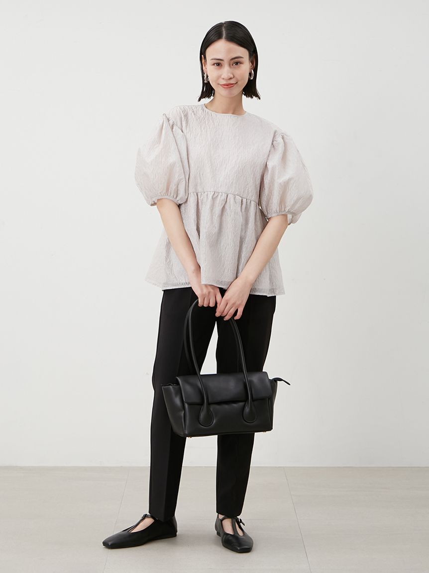 Mila Owen「【WEB限定カラー】後ろゴムセンタープレステーパードパンツ【ウォッシャブル】」|チノ|