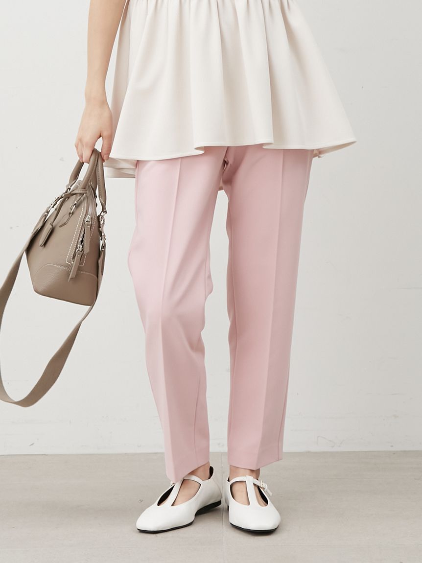 Mila Owen「【WEB限定カラー】後ろゴムセンタープレステーパードパンツ【ウォッシャブル】」|チノ|