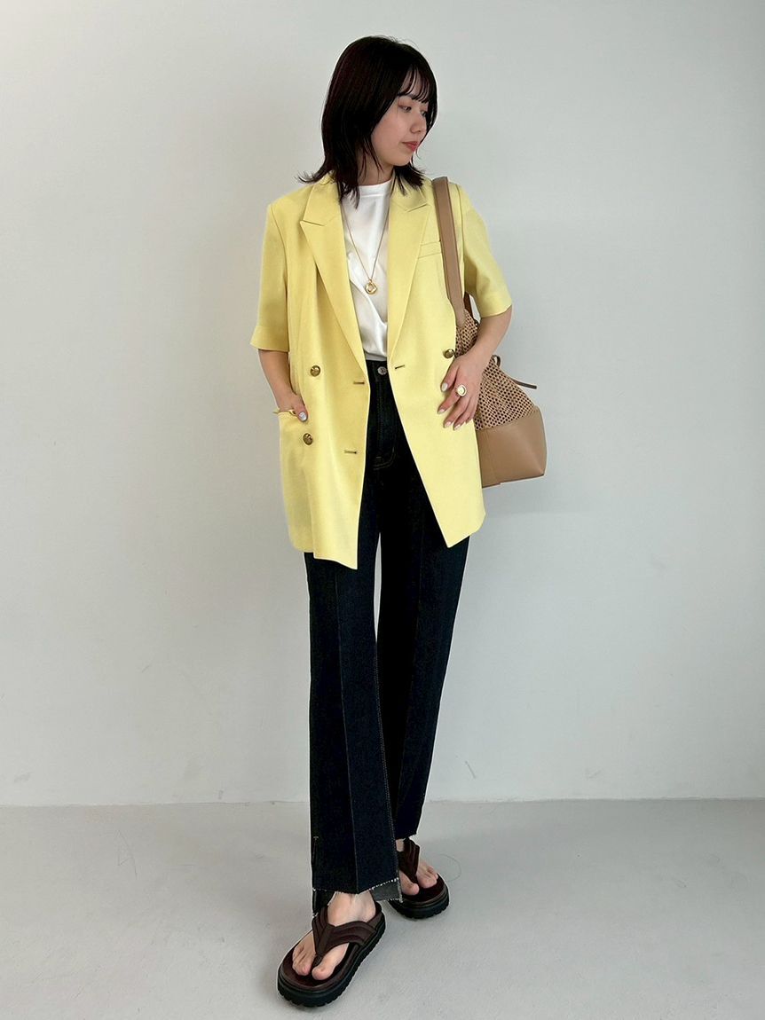 Mila Owen「裾段差テーパードデニムパンツ」|デニム|