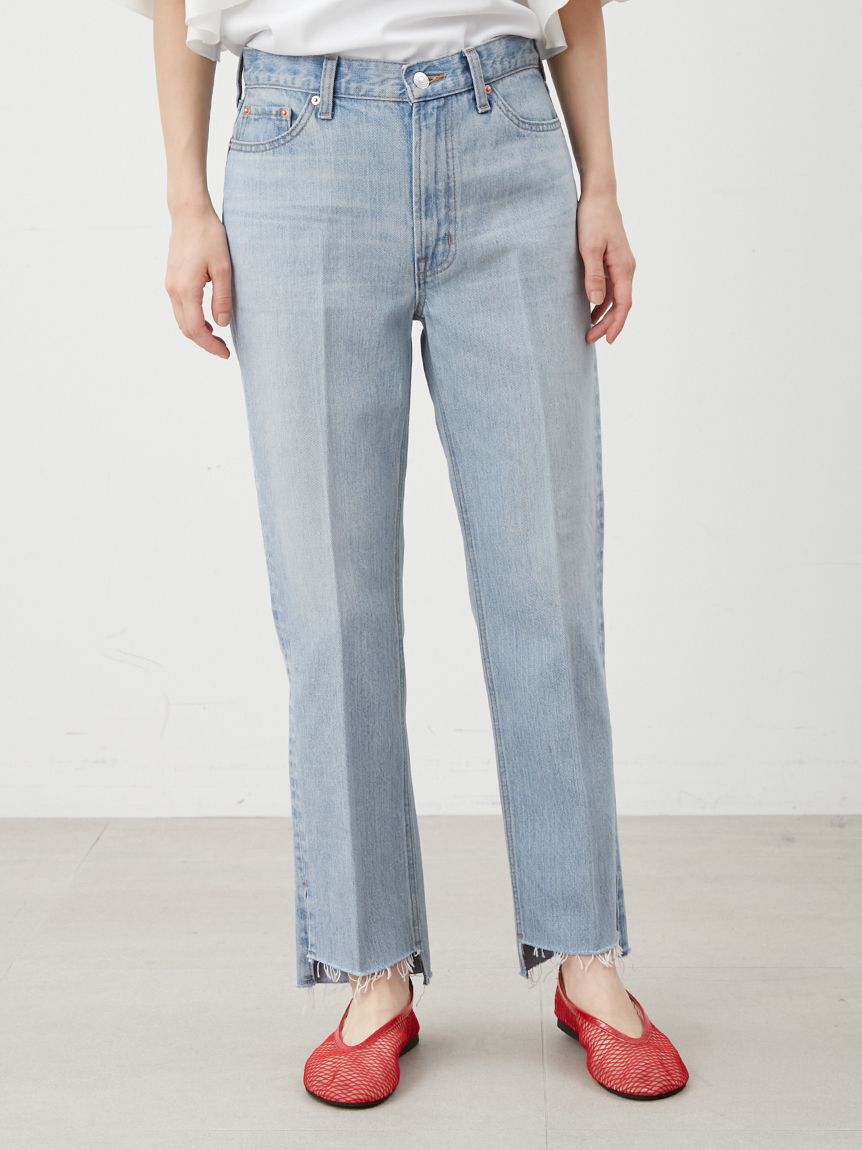 Mila Owen「裾段差テーパードデニムパンツ」|デニム|