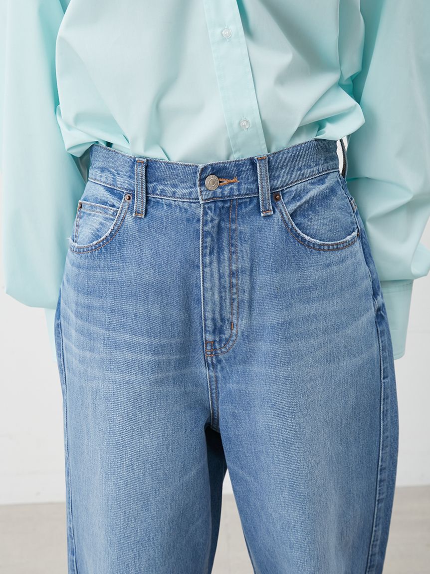 Mila Owen「【ウォッシャブル】撥水加工カットオフワイドデニムパンツ」|デニム|