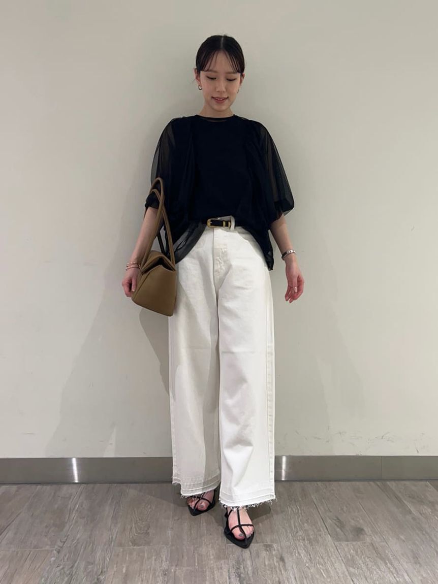 Mila Owen「【ウォッシャブル】撥水加工カットオフワイドデニムパンツ」|デニム|