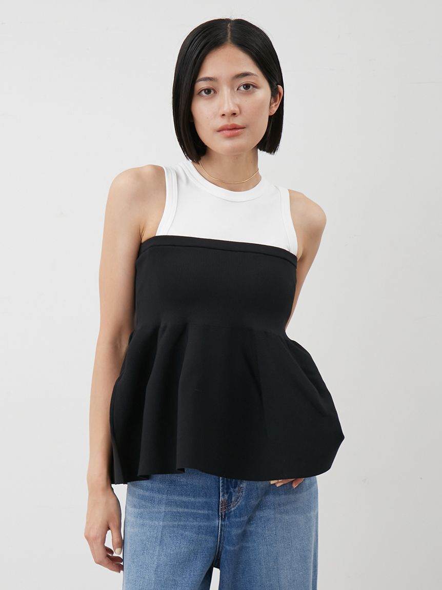 Mila Owen「【セットアイテム】ペプラムベアニットアメスリタンクSET」|ニット・セーター|