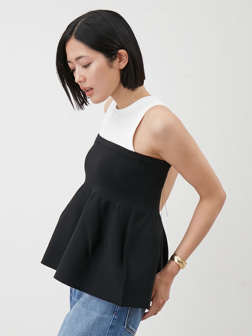 Mila Owen「【セットアイテム】ペプラムベアニットアメスリタンクSET」|ニット・セーター|