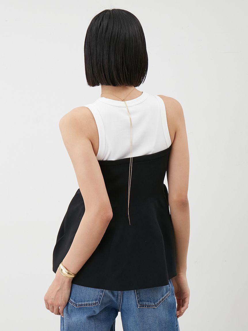 Mila Owen「【セットアイテム】ペプラムベアニットアメスリタンクSET」|ニット・セーター|