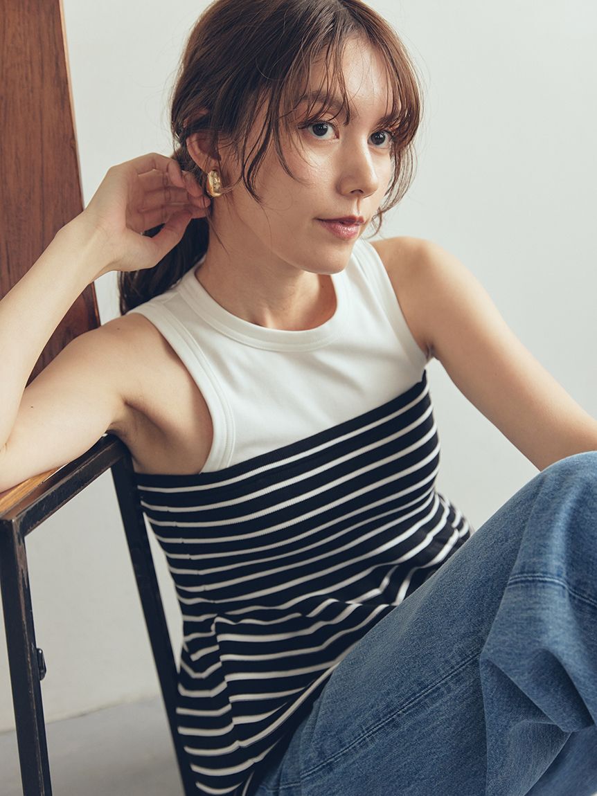 Mila Owen「【セットアイテム】ペプラムベアニットアメスリタンクSET」|ニット・セーター|