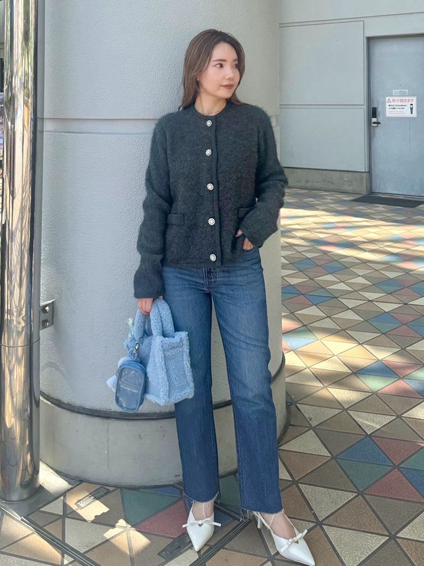 Mila Owen「裾段差テーパードデニムパンツ」|デニム|