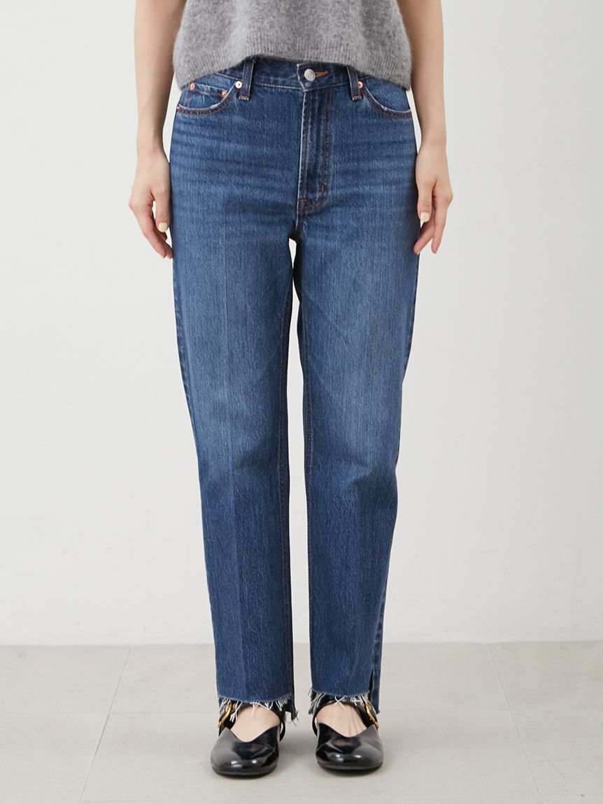 Mila Owen「裾段差テーパードデニムパンツ」|デニム|