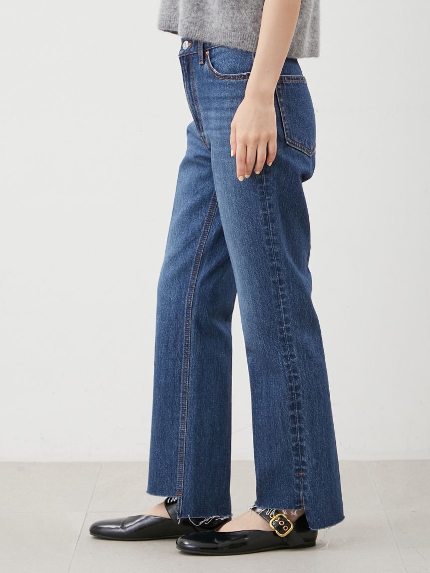 Mila Owen「裾段差テーパードデニムパンツ」|デニム|