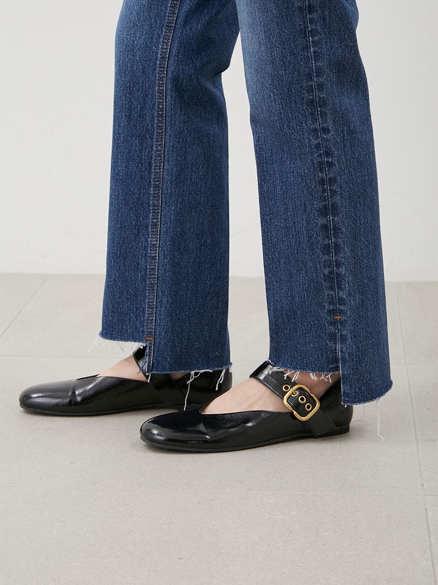 Mila Owen「裾段差テーパードデニムパンツ」|デニム|