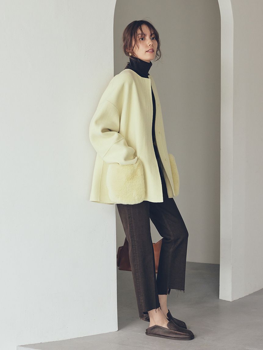 Mila Owen「裾段差テーパードデニムパンツ」|デニム|