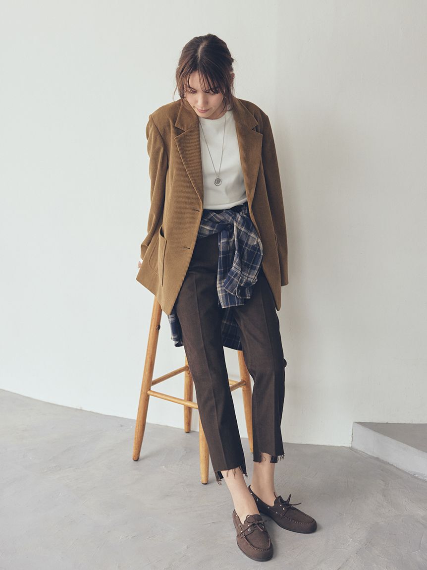 Mila Owen「裾段差テーパードデニムパンツ」|デニム|