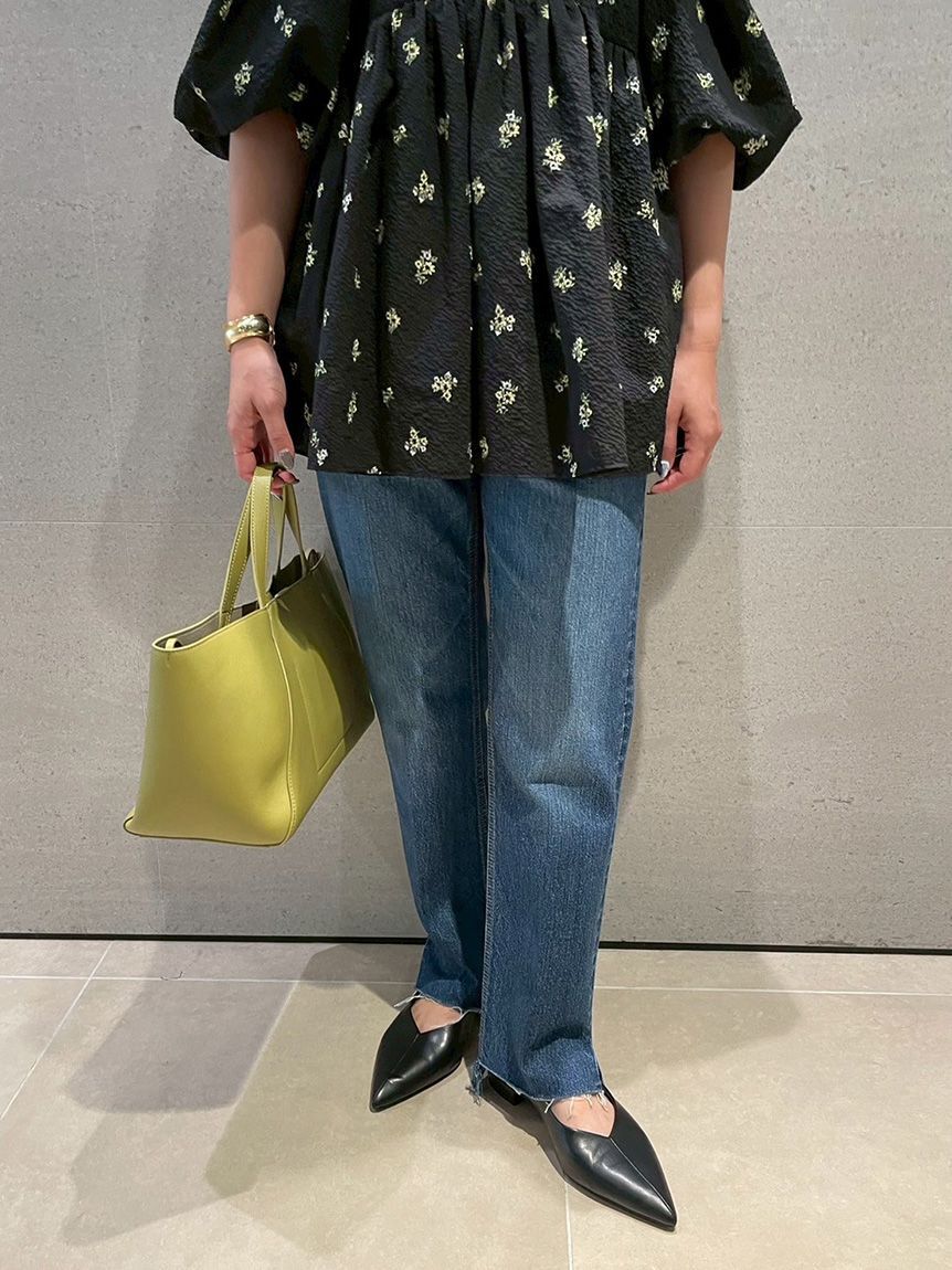 Mila Owen「裾段差テーパードデニムパンツ」|デニム|