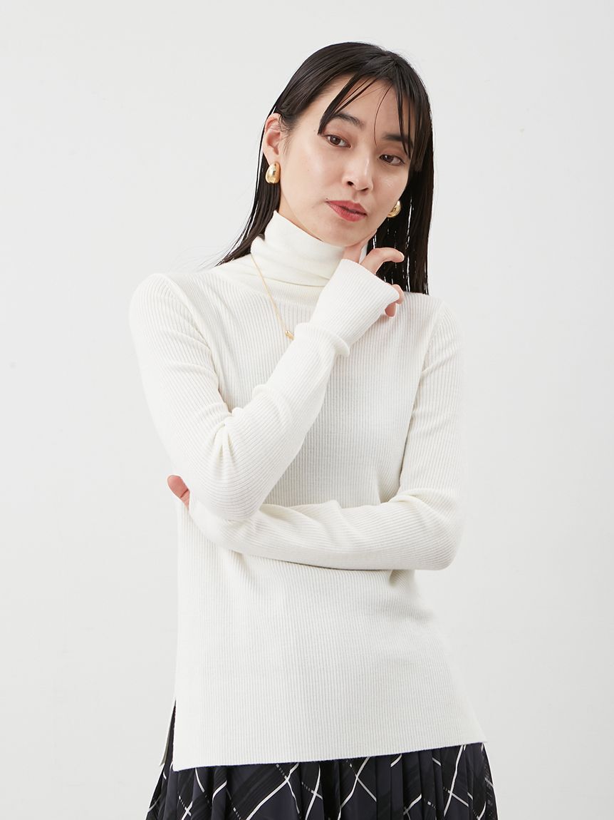 Mila Owen「タートルネックリブニットプルオーバー」|ニット・セーター|