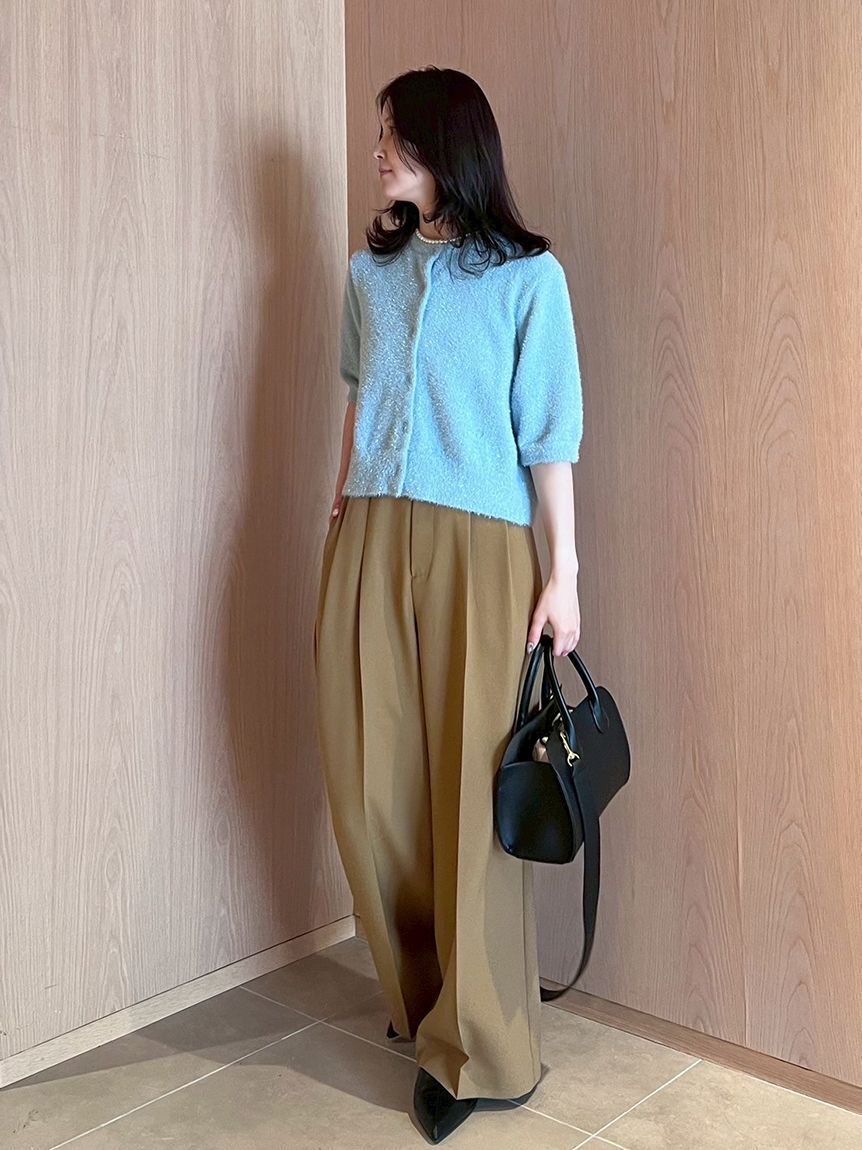 Mila Owen「ドライタッチ2タックワイドパンツ」|チノ|