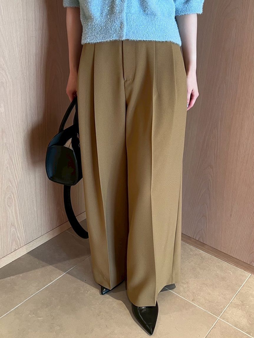 Mila Owen「ドライタッチ2タックワイドパンツ」|チノ|CML