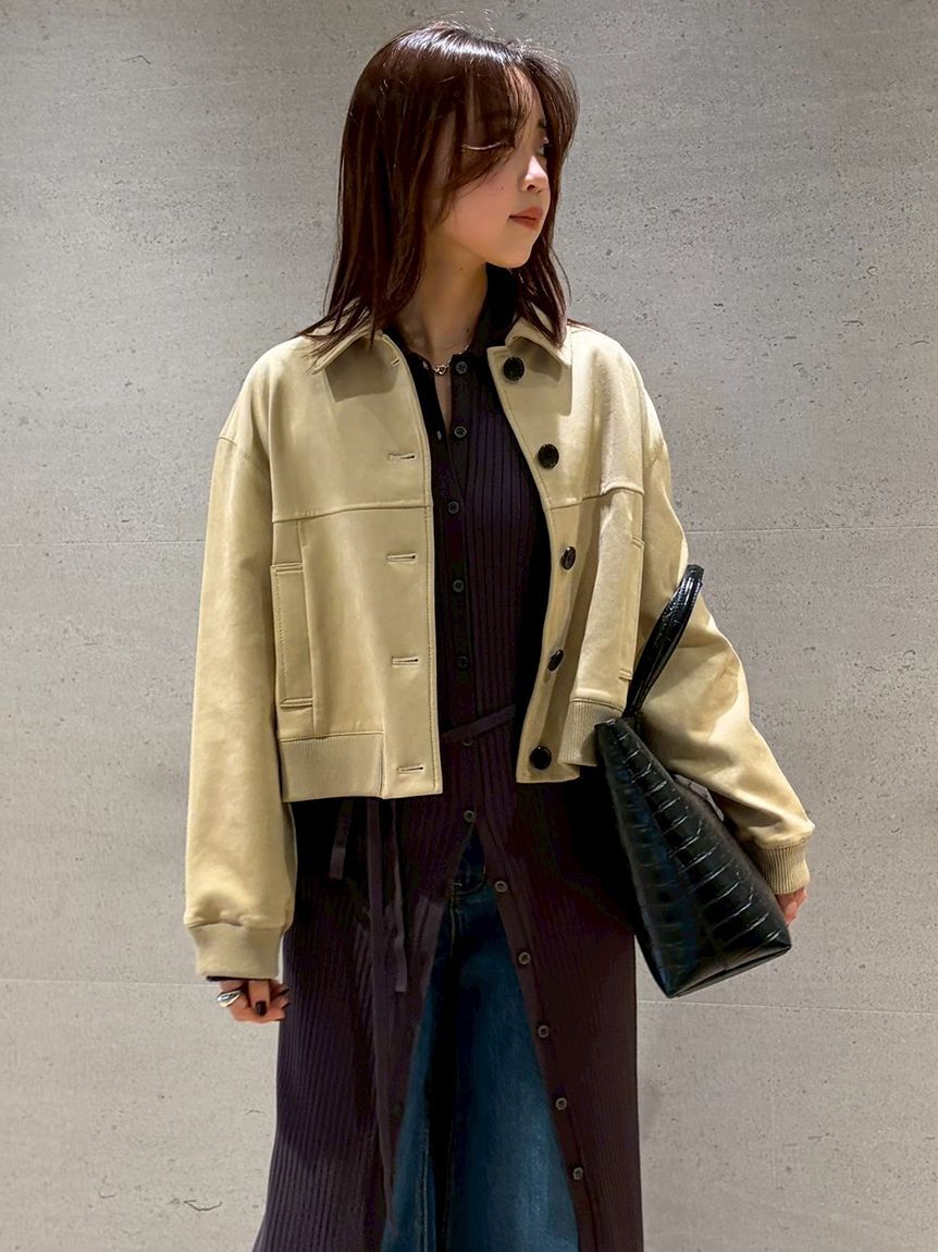 Mila Owen「【セットアップ対応】スウェードブルゾン」|ブルゾン・スタジャン|