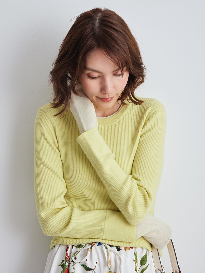 Mila Owen「バイカラーリブニット」|ニット・セーター|