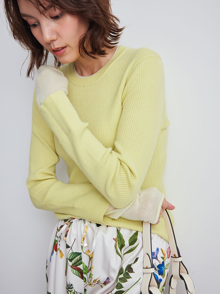 Mila Owen「バイカラーリブニット」|ニット・セーター|