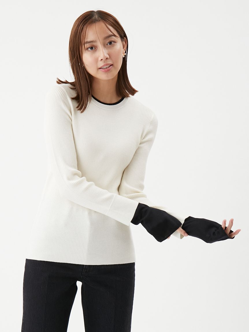 Mila Owen「バイカラーリブニット」|ニット・セーター|