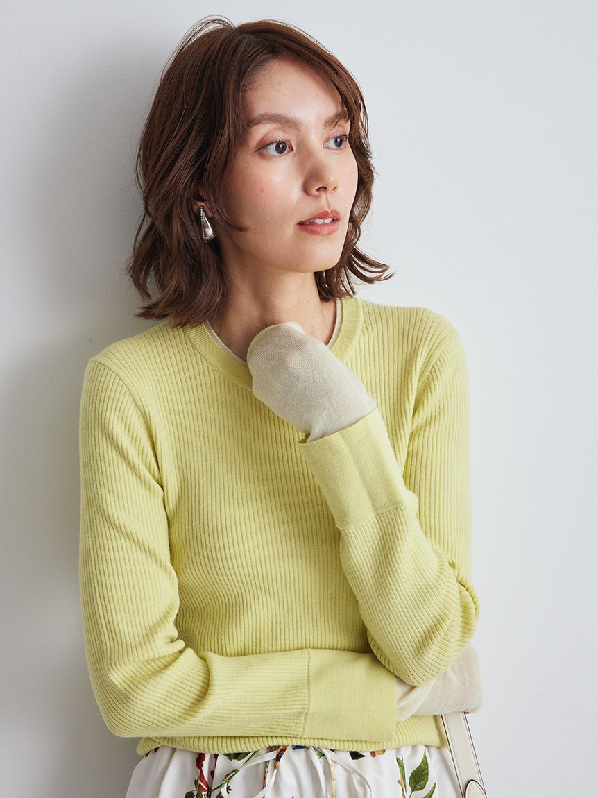 Mila Owen「バイカラーリブニット」|ニット・セーター|LIME