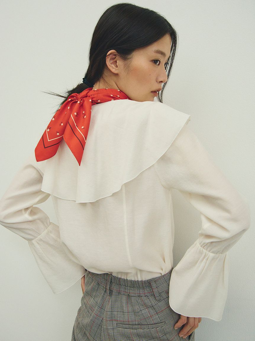 Mila Owen「ラッフルカラーシアーブラウス」|シャツ・ブラウス|