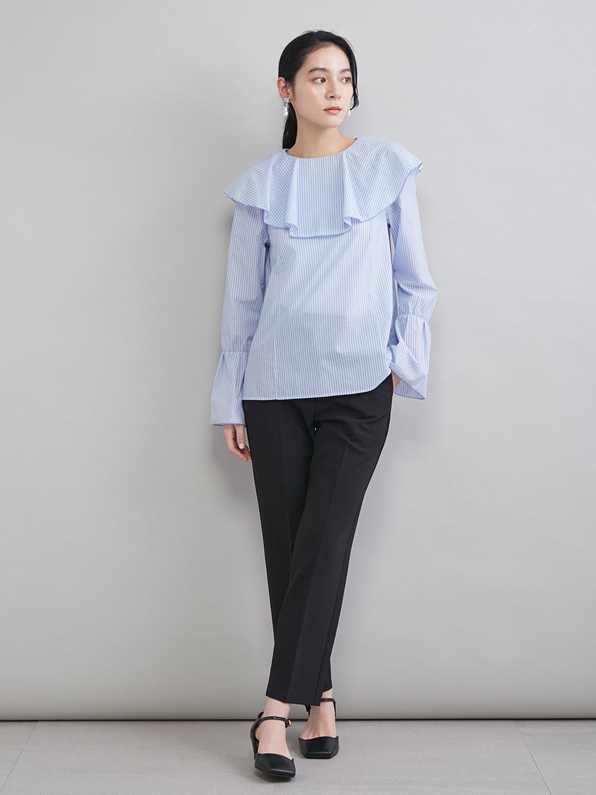 Mila Owen「ラッフルカラーシアーブラウス」|シャツ・ブラウス|