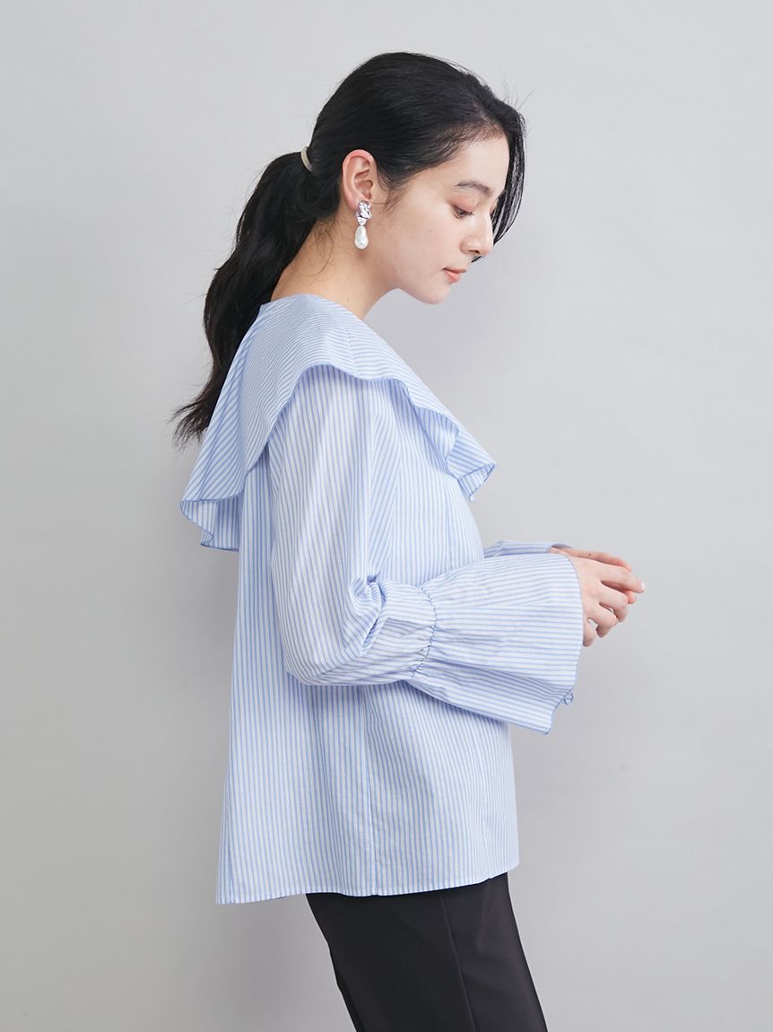 Mila Owen「ラッフルカラーシアーブラウス」|シャツ・ブラウス|