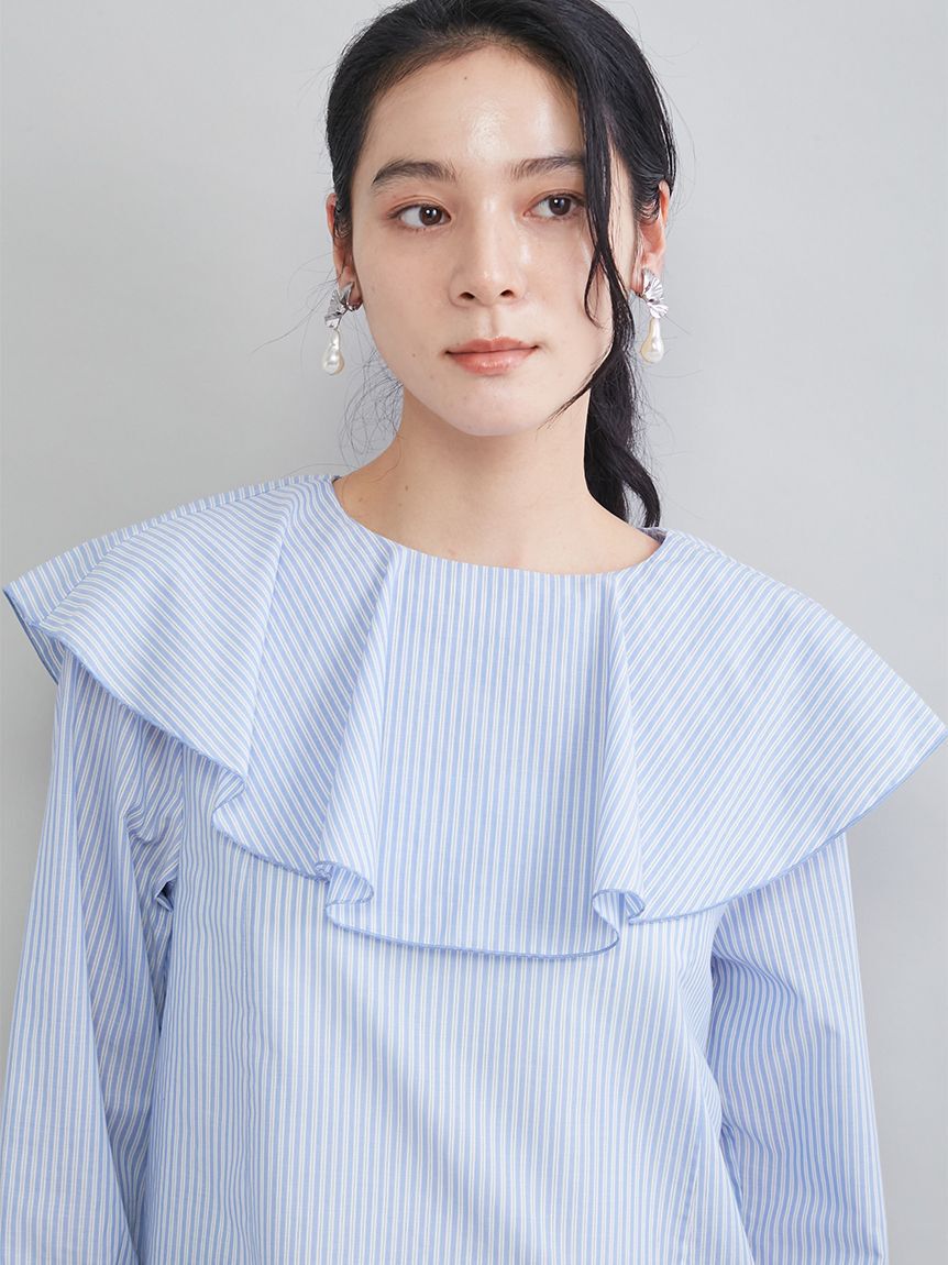 Mila Owen「ラッフルカラーシアーブラウス」|シャツ・ブラウス|