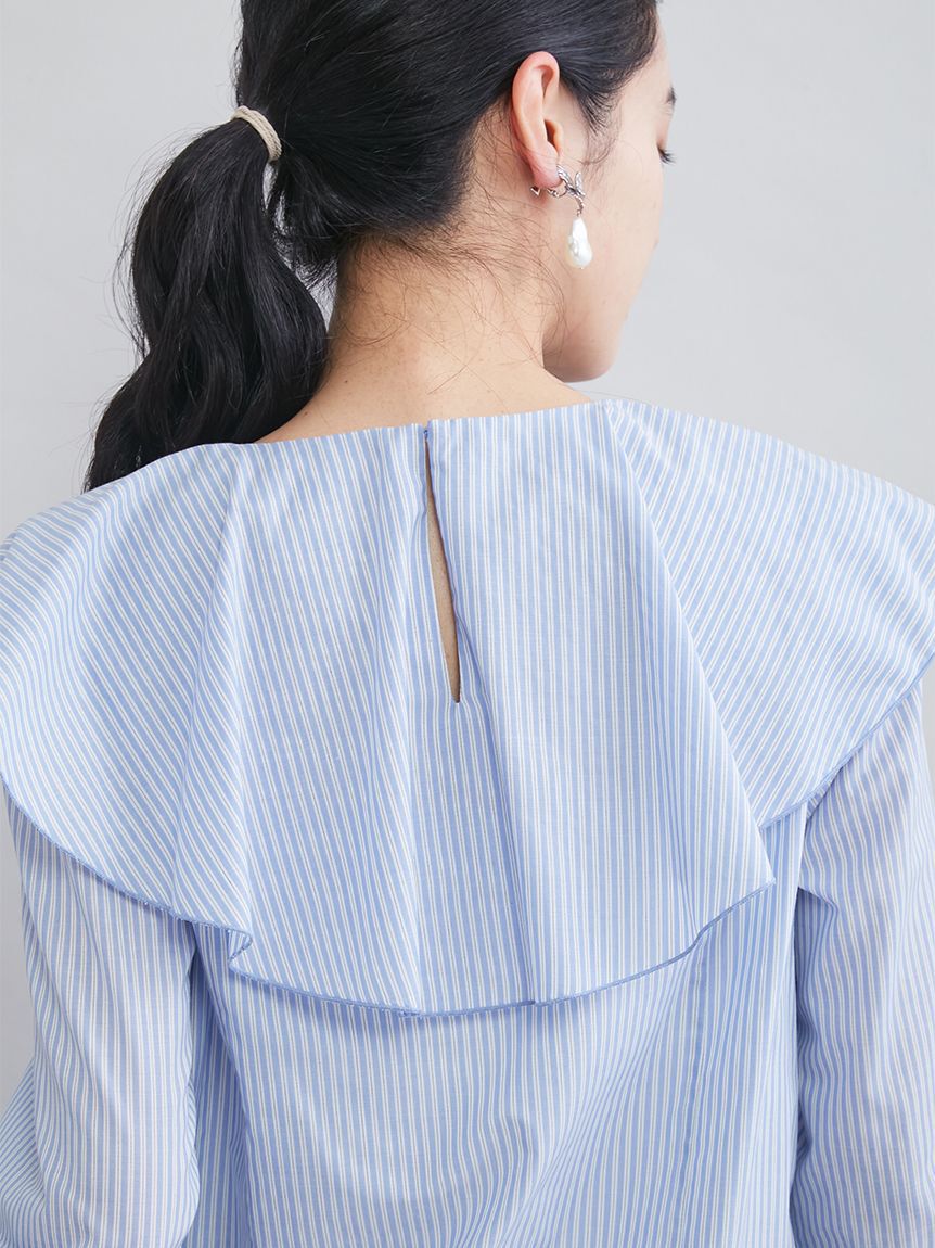 Mila Owen「ラッフルカラーシアーブラウス」|シャツ・ブラウス|