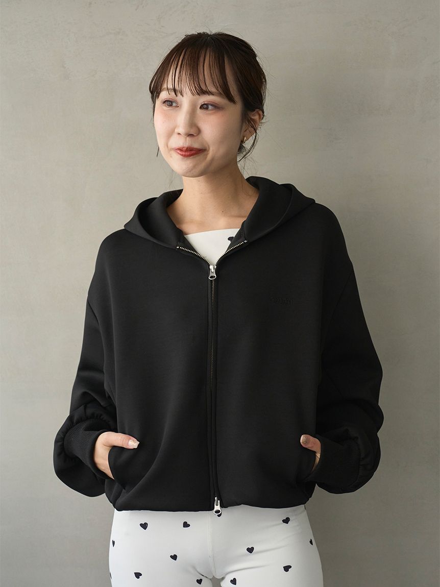 emmi atelier「eco emmiロゴジップアップフーディー/UVカット」|スウェット・ジャージ|