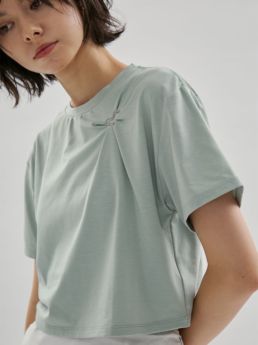 emmi atelier「【em】emmiロゴクロップドTシャツ/UVカット/接触冷感」|Tシャツ・カットソー|