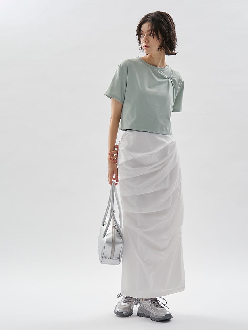 emmi atelier「【em】emmiロゴクロップドTシャツ/UVカット/接触冷感」|Tシャツ・カットソー|