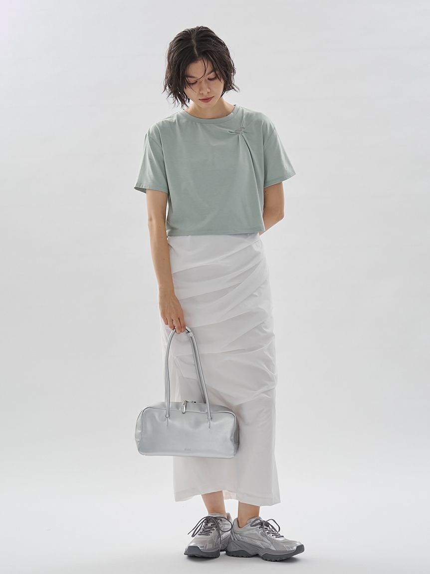 emmi atelier「【em】emmiロゴクロップドTシャツ/UVカット/接触冷感」|Tシャツ・カットソー|