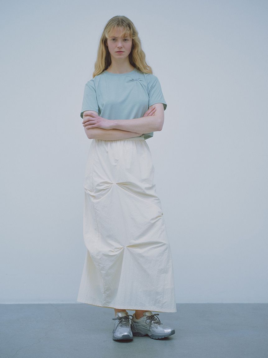 emmi atelier「【em】emmiロゴクロップドTシャツ/UVカット/接触冷感」|Tシャツ・カットソー|