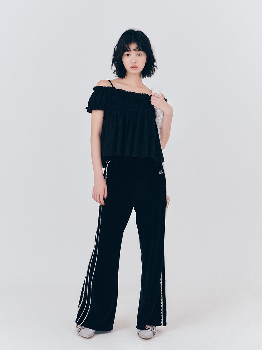 FURFUR「サイドレースベロアトラックパンツ」|チノ|