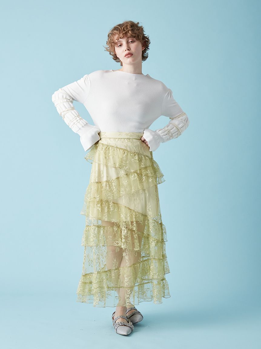 FURFUR「ティアードレーススカート」|スカート|