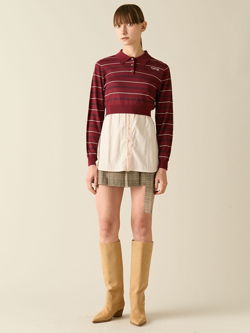 FURFUR「シャツレイヤードポロニット」|ニット・セーター|