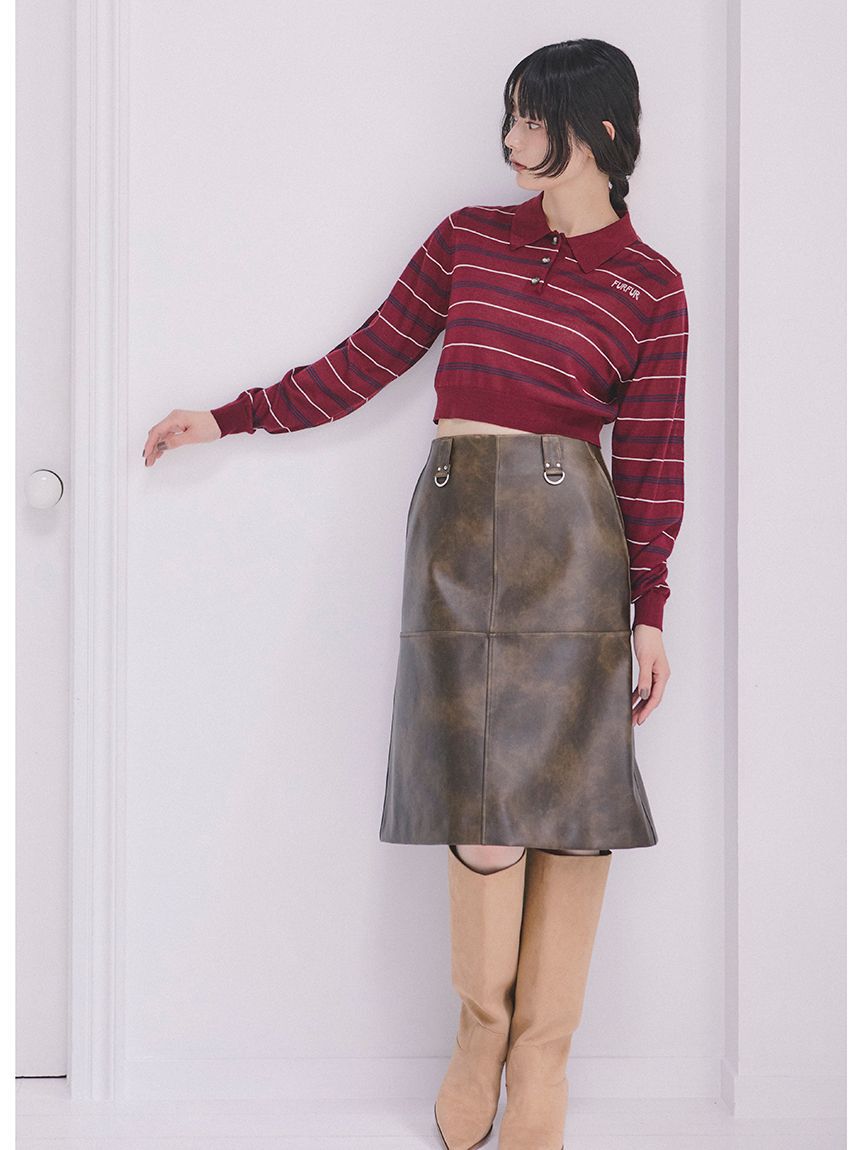 FURFUR「シャツレイヤードポロニット」|ニット・セーター|