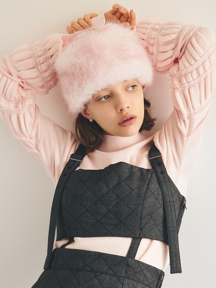 FURFUR「イレギュラーリブスリーブニットトップス」|ニット・セーター|