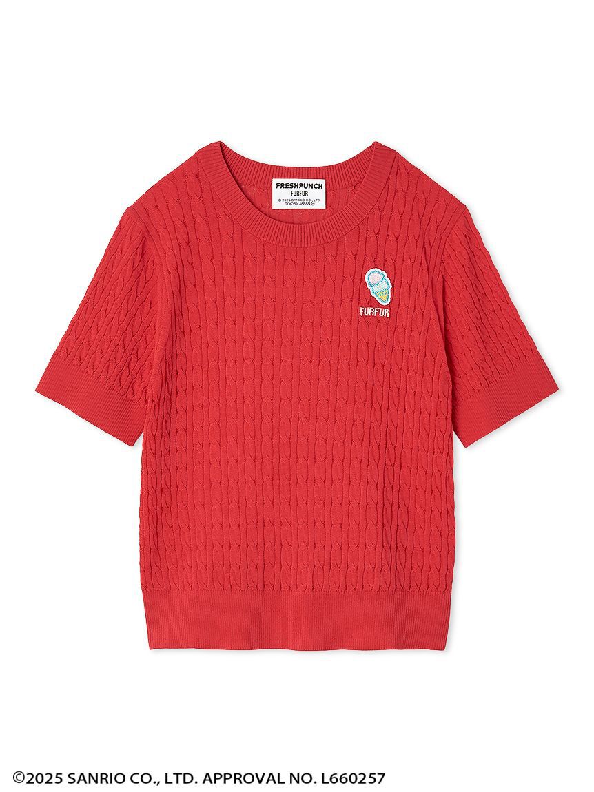 FURFUR「FRESH PUNCH ハーフスリーブニット」|ニット・セーター|RED