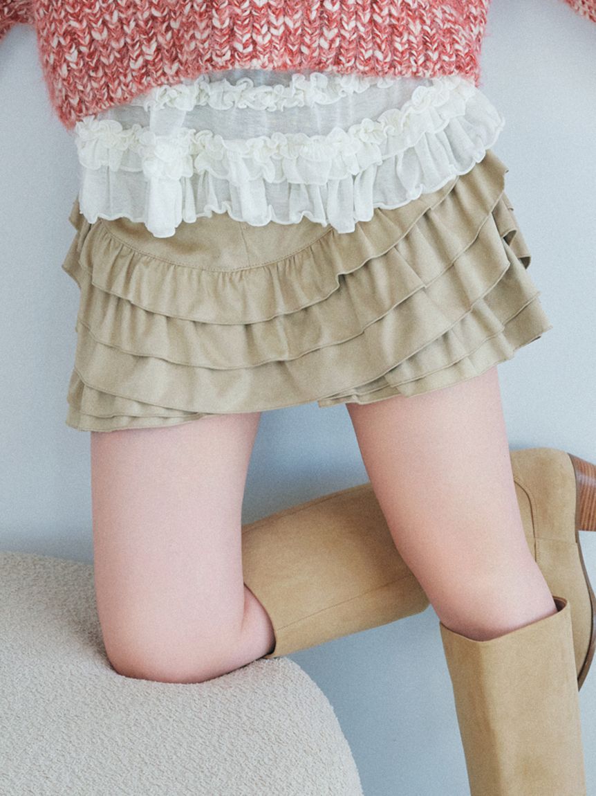 FURFUR「フリルレイヤースウェードショートパンツ」|その他|