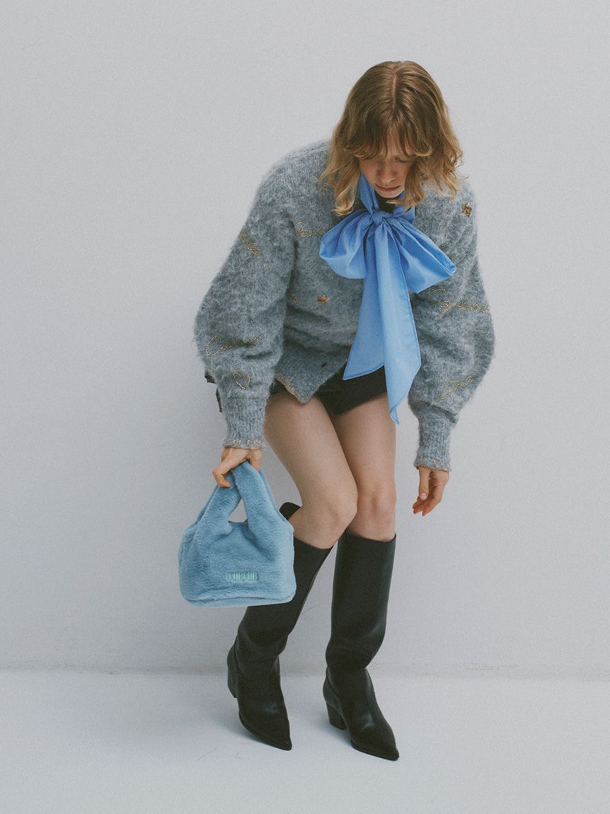 FURFUR「ビジュー付きボウタイブラウス」|シャツ・ブラウス|