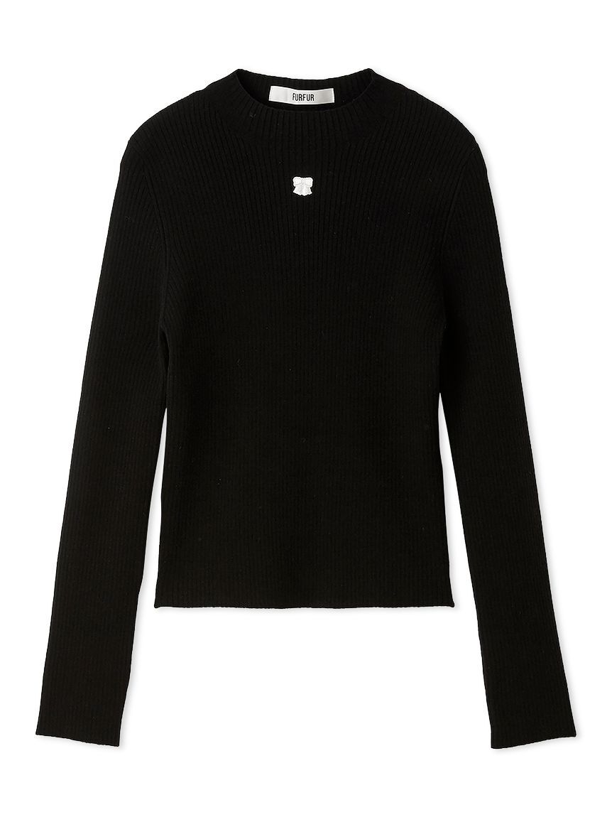 FURFUR「【限定カラー】リボン刺繍リブニットトップス」|ニット・セーター|
