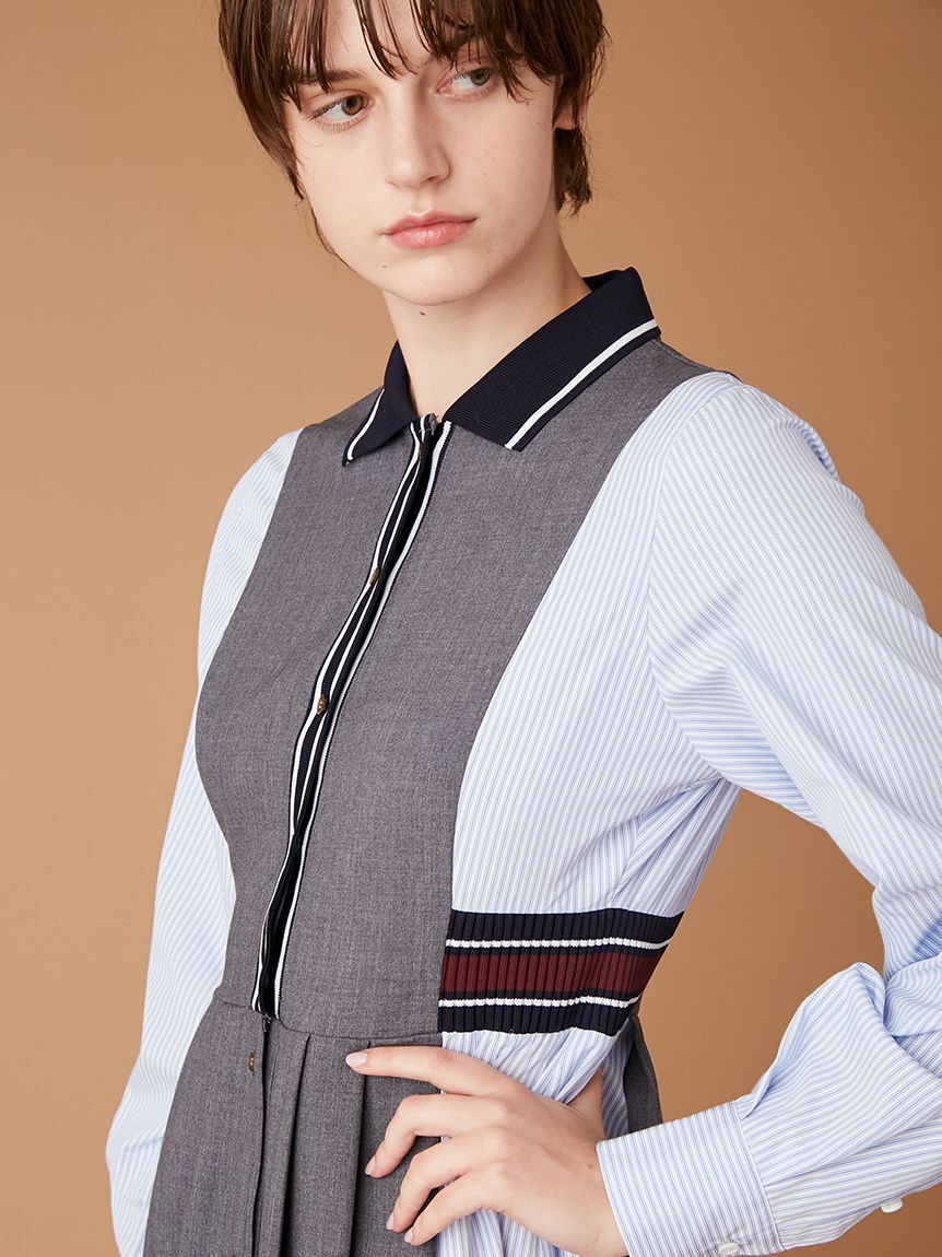 FURFUR「リブコンビシャツワンピース」|ワンピース|