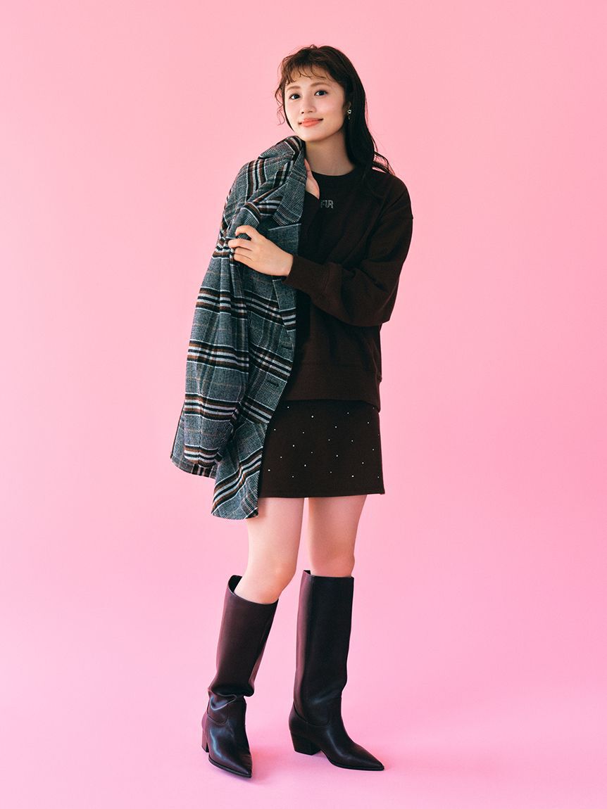 FURFUR「ツイードフレアドレスコート」|チェスターコート|