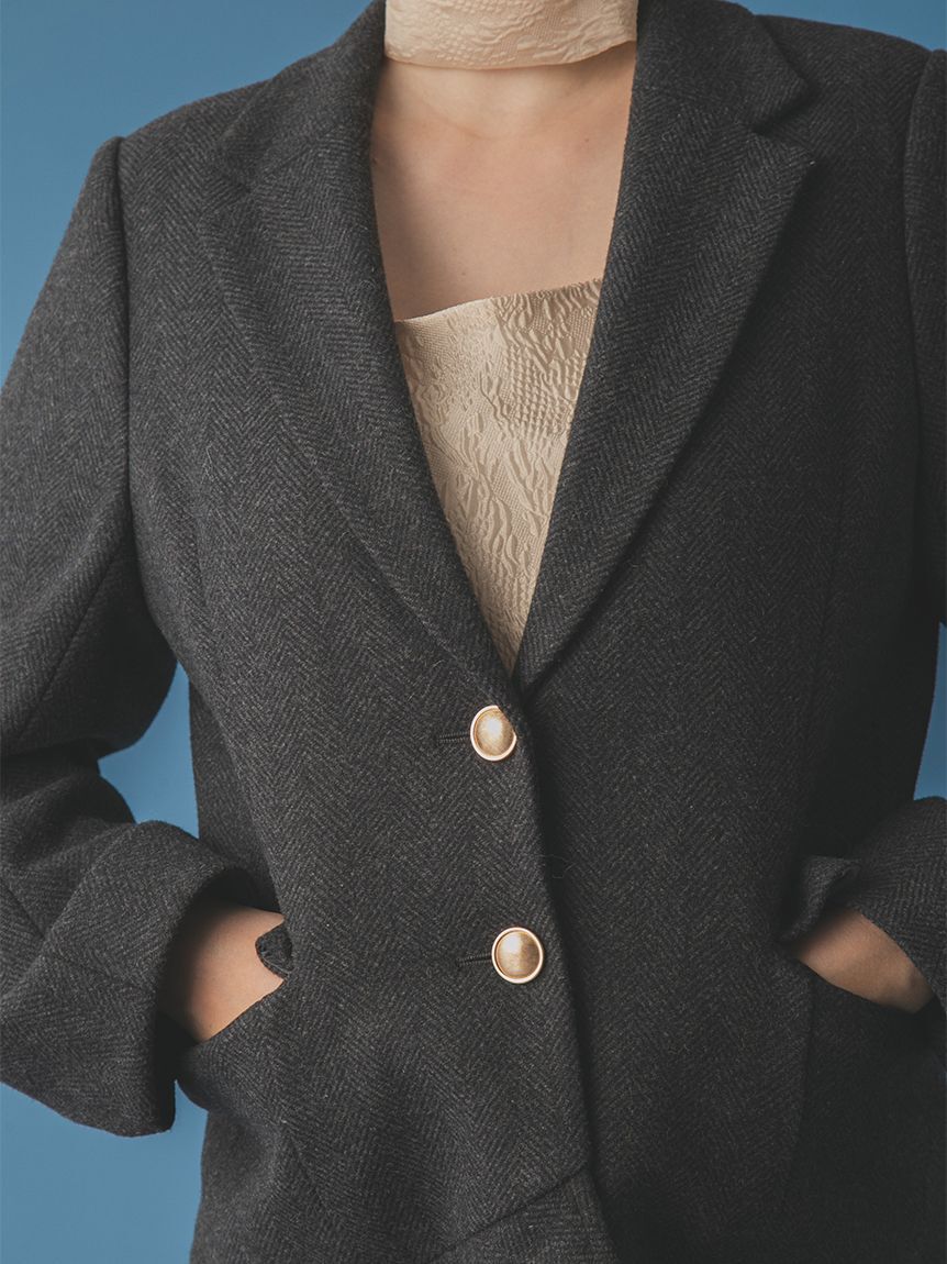 FURFUR「ツイードフレアドレスコート」|チェスターコート|