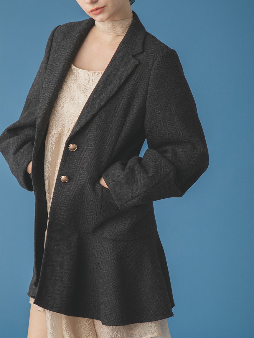 FURFUR「ツイードフレアドレスコート」|チェスターコート|