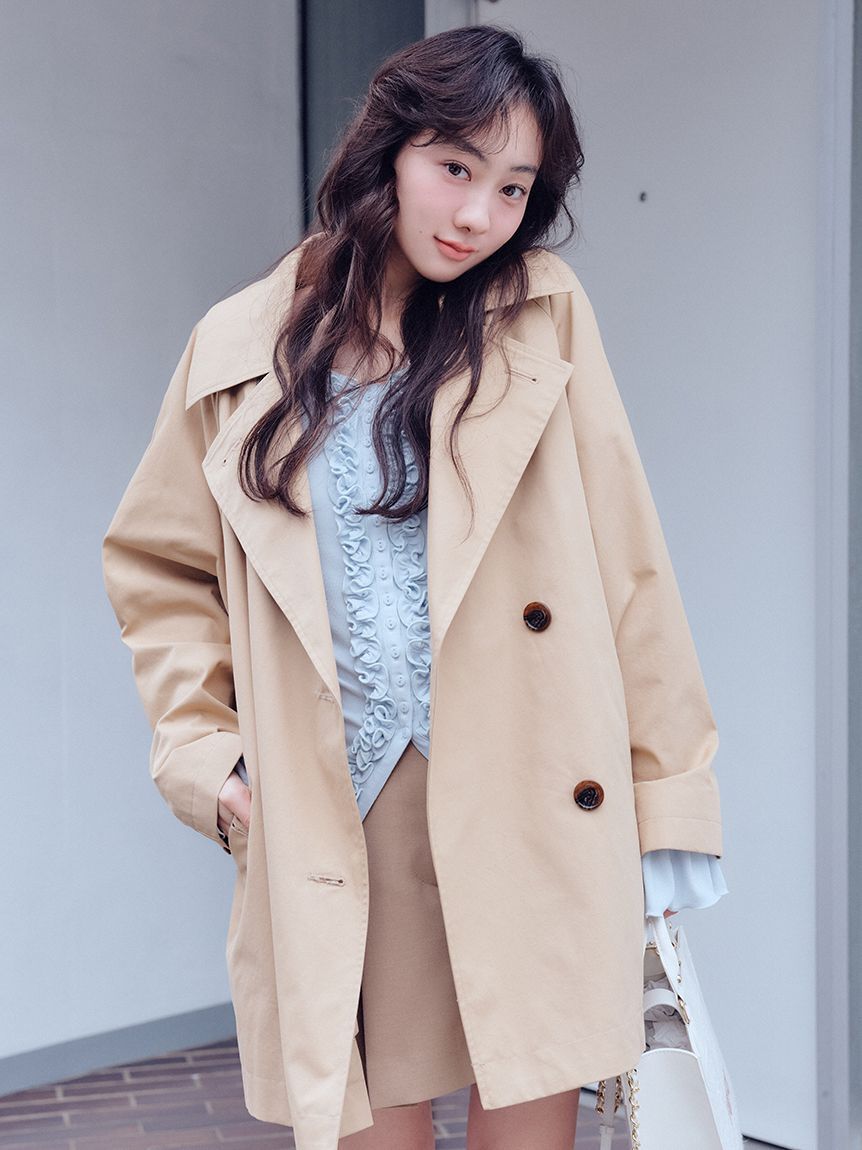 FURFUR「フリルミドルトレンチコート」|トレンチコート|