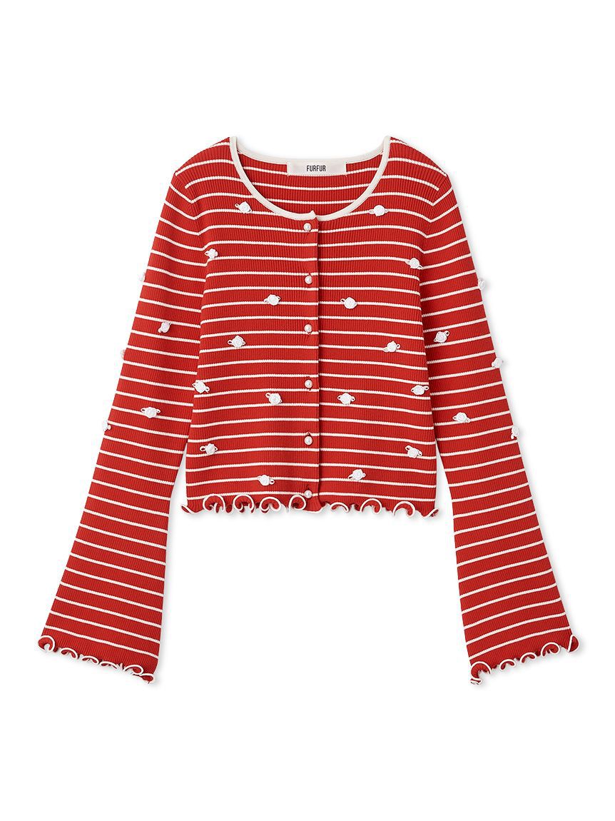 FURFUR「プティフラワーボーダーカーディガン」|カーディガン|